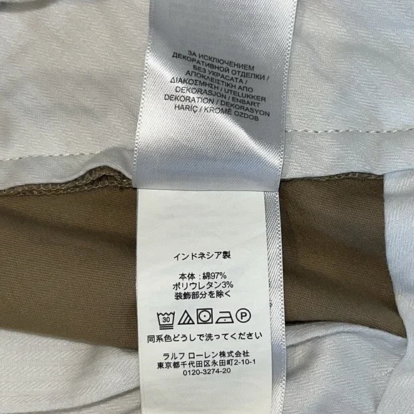 Polo Ralph Lauren Shorts Mens 29 Beige Tan Chino Cotton Twill All Over Pony Logo - Picture 7 of 11